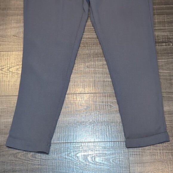 GAP Flowy Ankle Pants Cuffed Pull On Trousers Elastic Waist Graphite Gray - Picture 9 of 13